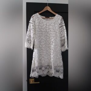 Beulah White Lace Long Sleeve Dress
